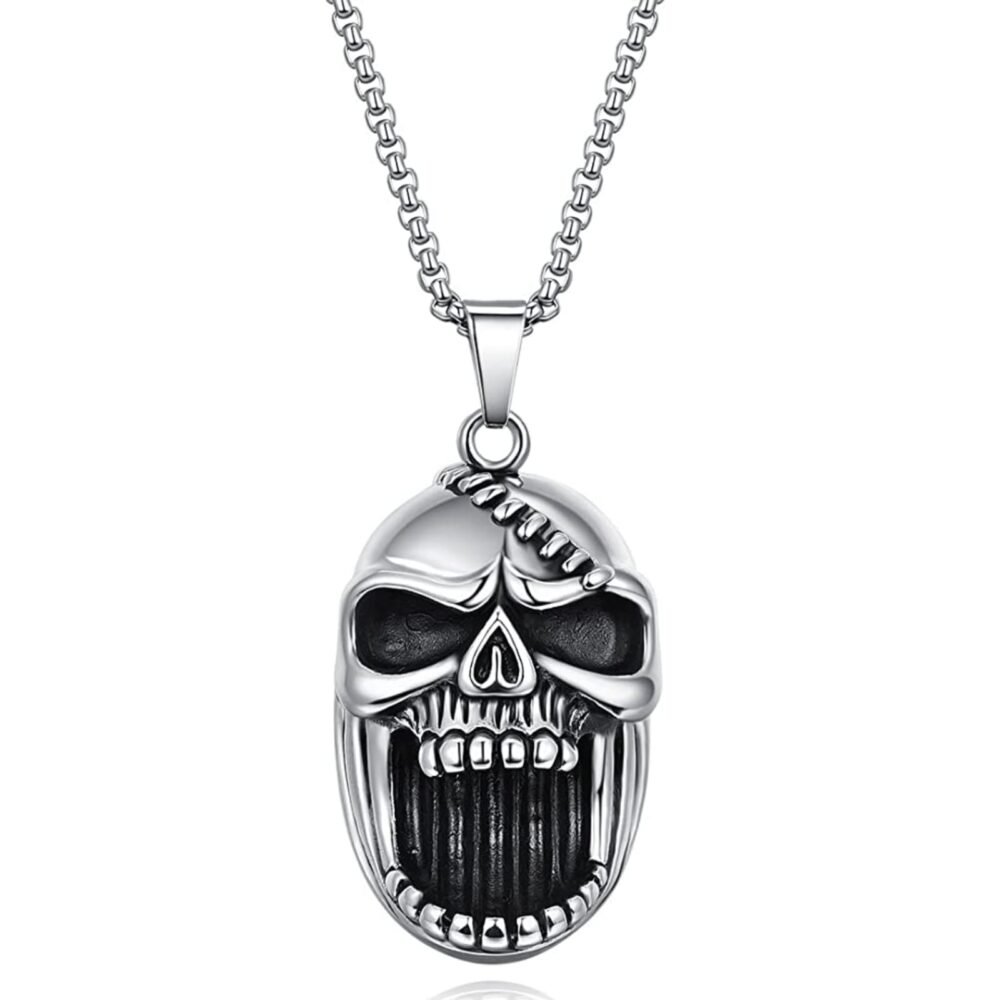 Skull Pendant Necklace | Big Mouth Pendant | Burhani Car Accessories